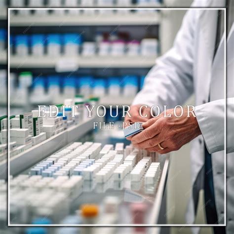 Pharmacist Filling A Prescription In A Pharmacy Premium Ai Generated Psd