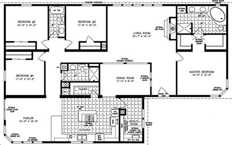 Best 4 Bedroom Double Wide Mobile Home Floor Plans - New Home Plans Design
