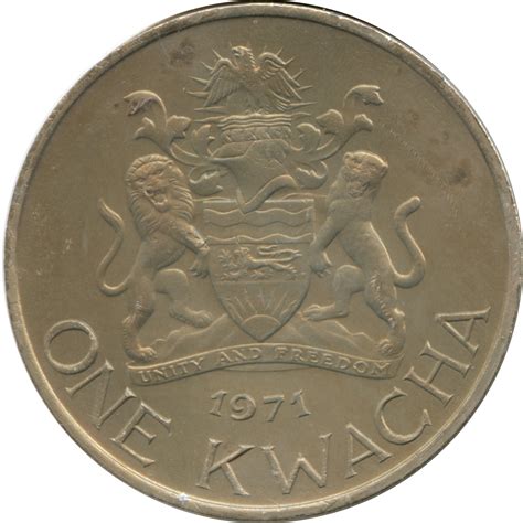 1 Kwacha Introduction Of Decimal Currency 15 February 1971 Malawi