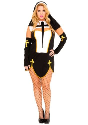 Womens Plus Size Bad Habit Nun Costume 1x 2x 3x 4x