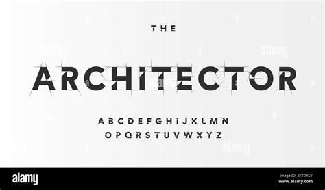 Architectural Project Font Technical Draw Style Alphabet Geometrical