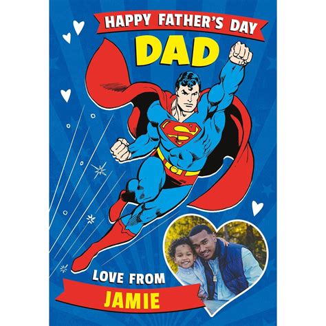 Personalised Superman Fathers Day Photo Card Any Name Danilo Promotions