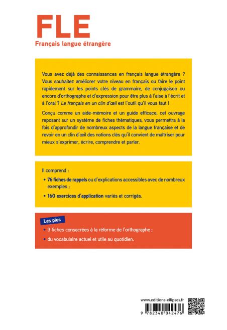 FLE Français langue étrangère Le français en un clin d œil Révision