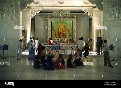 Interior Of Lakshmi Narayan Temple Jaipur Rajasthan India Showing A