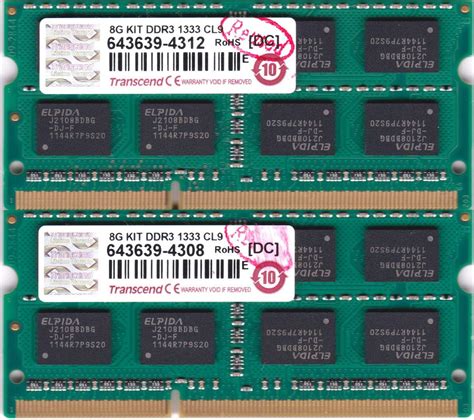 Amazon Transcend ノートpc用メモリ Pc3 10600 Ddr3 1333 8gb 15v 204pin So