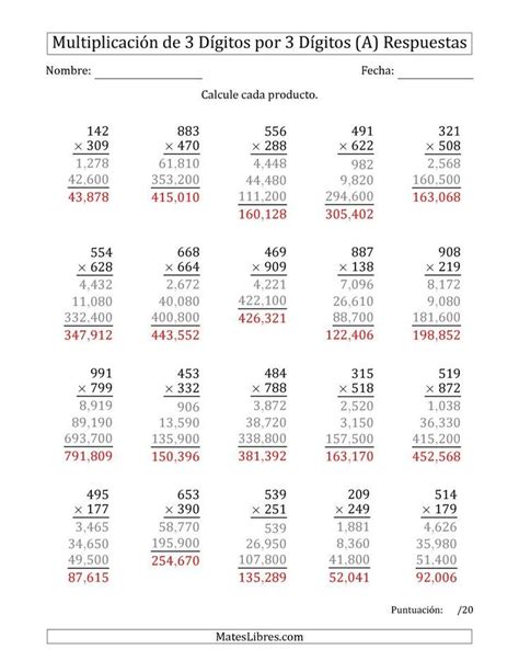 Cuaderno De Multiplicaciones Una Cifra Dos Cifras Tres 6a0 Multiplication Worksheets