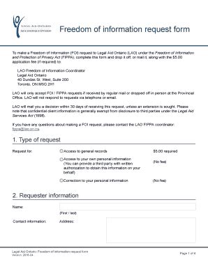 Fillable Online Legalaid On Bfreedomb Of Information Foi Brequestb Form