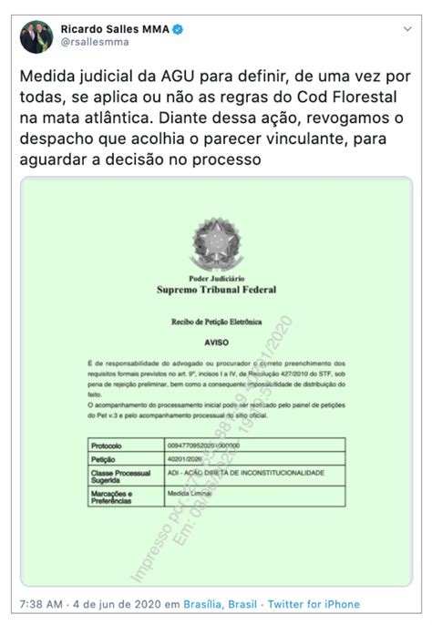 Ricardo Salles revoga ato que regularizava invasões na Mata Atlântica