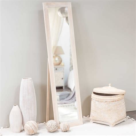 Grand Miroir Rectangulaire Sur Pied En Bois De Paulownia X Laure