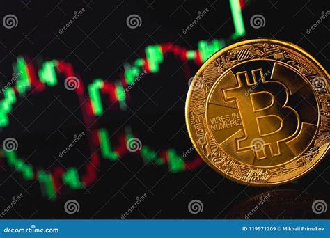 Bitcoin on the chart stock image. Image of investment - 119971209