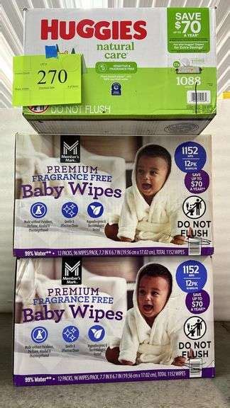 3 Boxes Of Baby Wipes Huggies And Mm Earls Auction Company