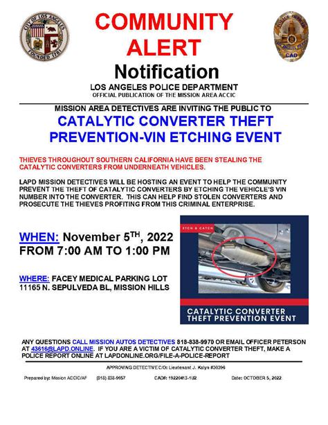 Catalytic Converter Etching Event November 5 2022 7 Am 1 Pm