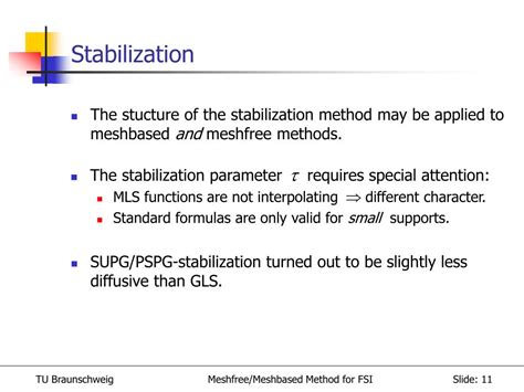 PPT A Stabilized And Coupled Meshfree Meshbased Method For FSI