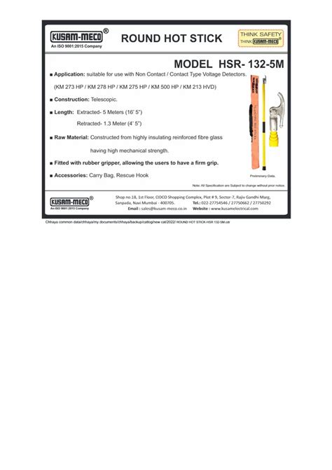 Telescopic Hot Stick At Piece Hot Stick In Zirakpur Id