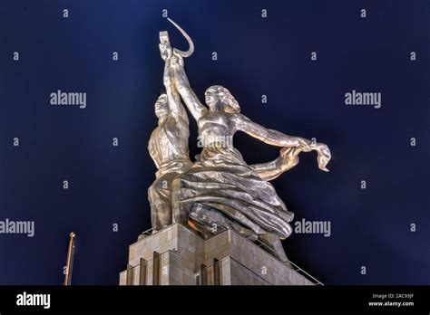 Moscow Russia July Famous Soviet Monument Of The Worker