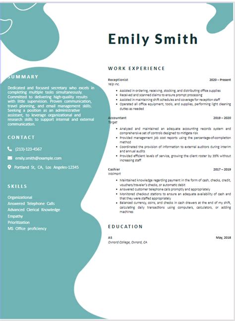 Resume Layout Word