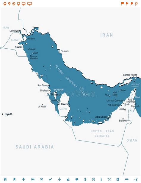 Mapa Del Golfo P Rsico Ejemplo Del Vector Stock De Ilustraci N
