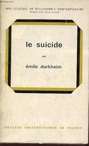 Suicide Etude Sociologie De Emile Durkheim Abebooks