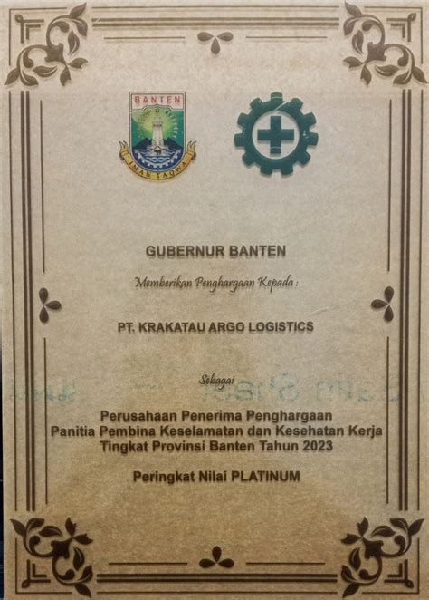 Pt Kal Kembali Mendapatkan Apresiasi Dari Pemerintah Provinsi Banten