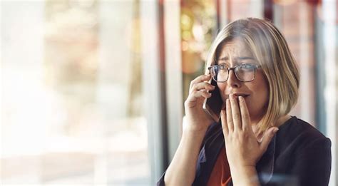 Premium Photo Crying Sad And A Woman On A Phone Call At Work For A