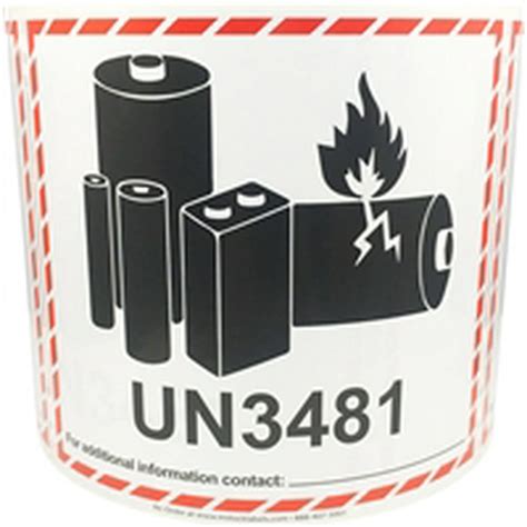 Laminated Un3481 Caution Lithium Battery Labels 45 X 5 Inch 500