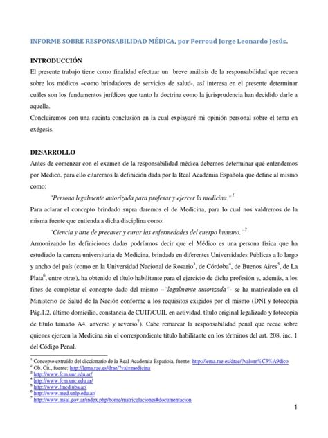 Informe Responsabilidad Medica Pdf Consentimiento Informado Consentimiento