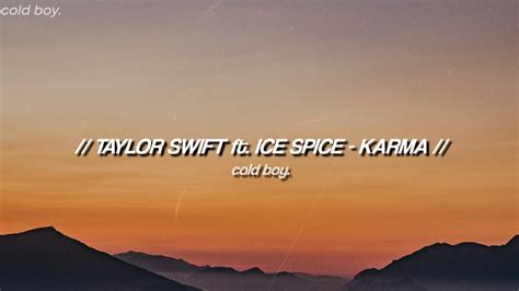 Taylor Swift Ft Ice Spice Karma Lyrics Youtube