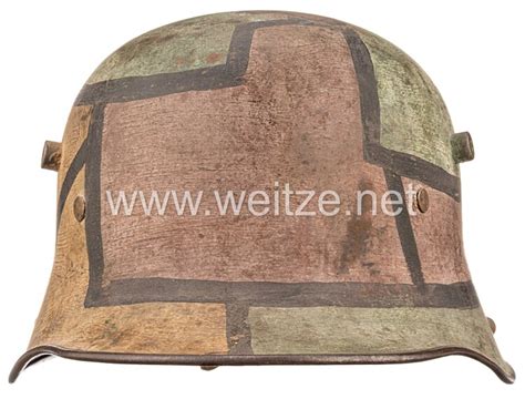 Deutsches Reich 1 Weltkrieg Stahlhelm M 1916 In Mimikri Tarnanstrich