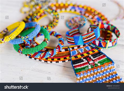 Colorful Traditional Jewelry Masai Tribe Stock Photo 1095680957 ...