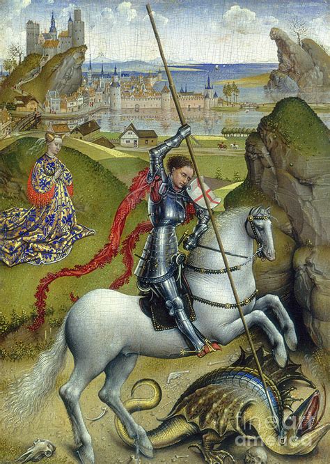 St George And The Dragon Painting By Rogier Van Der Weyden Pixels