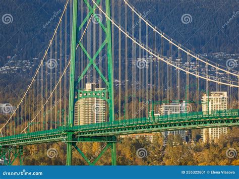 Lions Gate Bridge In Summer Day Vancouver Bc Canada View Of Lions