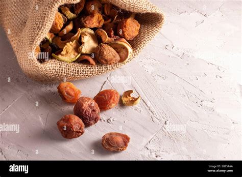 Dried Fruits Scattered On The Table To Make Compote Scattered Out Of