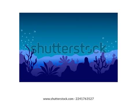 Hand Drawn Underwater Scenery Vector Based Stock Vector Royalty Free