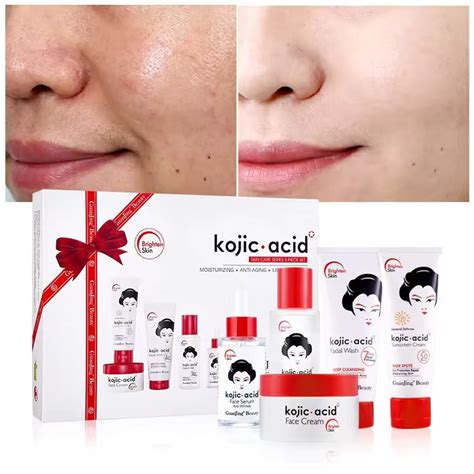 Guanjing Kojic Acid Whitening Anti Aging Skin Care Set 5pcs Bioaqua