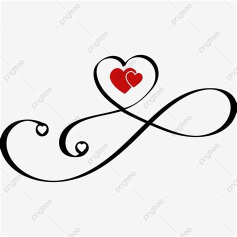 Heart Love Infinity Ornaments Valentines Day Card