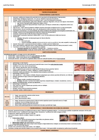 Tema Tumores Cutaneos Benignos Y Alteraciones Vasculares Pdf