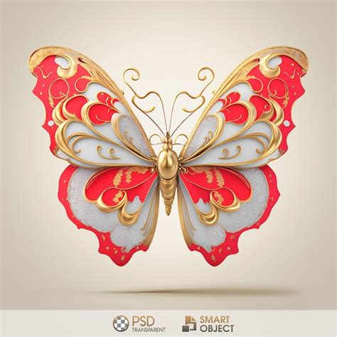 Premium Psd A Butterfly With Gold And Red Designs And The Words Smart