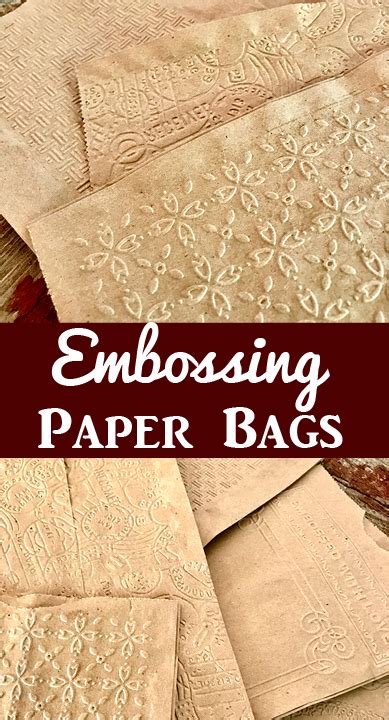 Decorative Brown Paper Bags Embossing Paper Bag Crafts Embossed