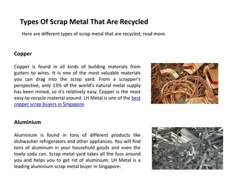 Ppt What Kinds Of Scrap Metals Are Recyclable Powerpoint Presentation