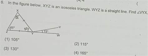 Solved 4 4 6 In The Figure Below Xyz Is An Isosceles Triangle