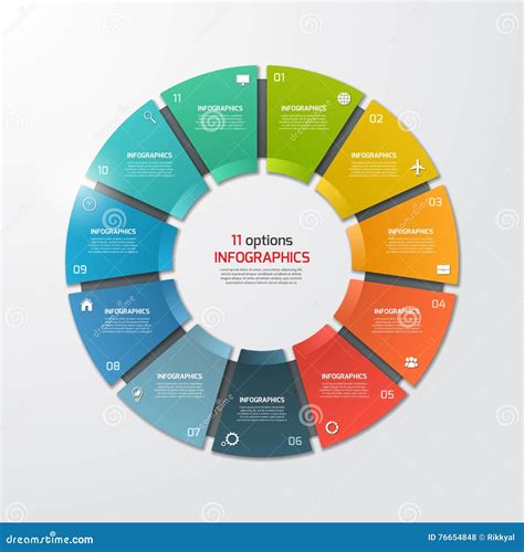 与11个选择的圆形统计图表圈子infographic模板 向量例证 插画 包括有 格式 财务 76654848