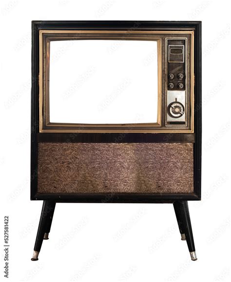 Vintage Television Old Tv With Frame Screen Isolate For Object Retro