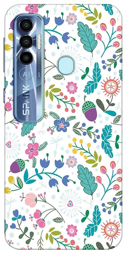 Back Cover For Tecno Spark 7 Pro White Printed Silicon Electronics