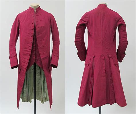 Suit Frock Coat Sleeveless Waistcoat And Breeches Not Shown 1770