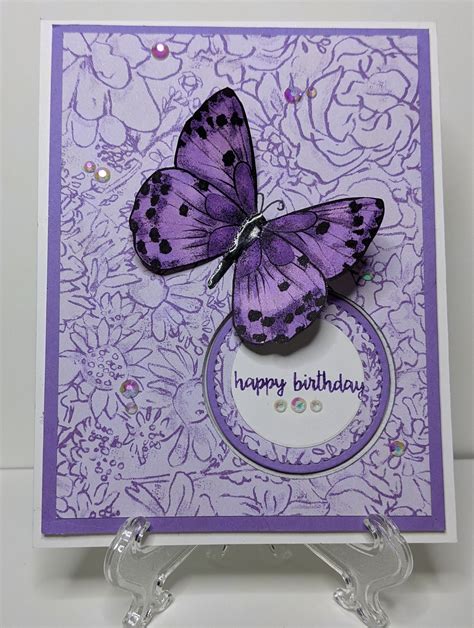 Butterfly Birthday Cards Etsy Butterfly Birthday Cards Purple