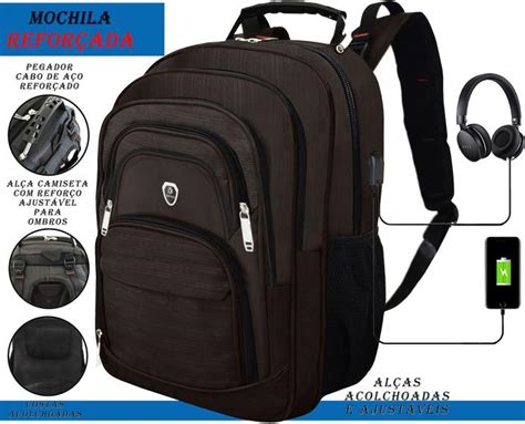 Mochila Reforçada Masculina Feminina Executiva Impermeavel Notebook