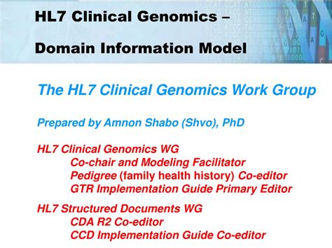 Ppt Hl Clinical Genomics Domain Information Model Powerpoint