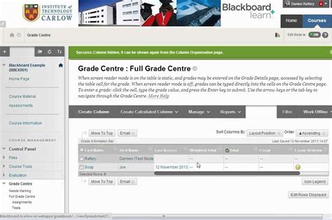 Grade Centre Introduction In Blackboard 9 YouTube