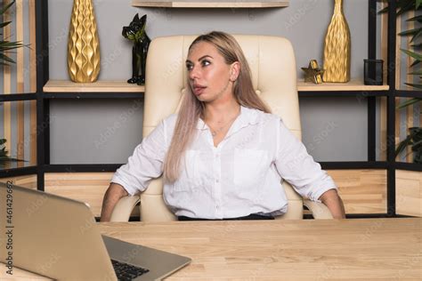 Crime Scene With Strangled Pretty Business Woman In Office Photos