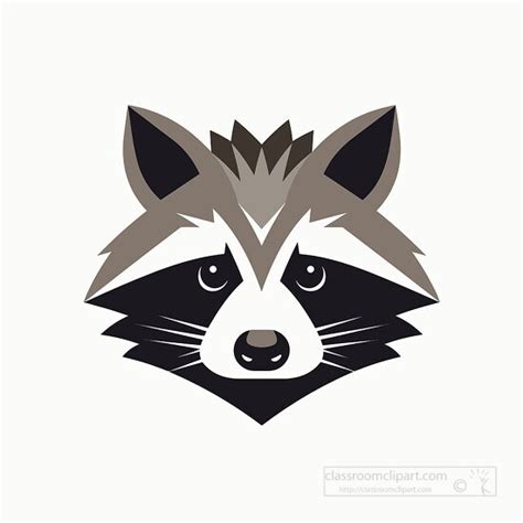 Raccoon Clipart-raccoon face flat design cartoon style clip art